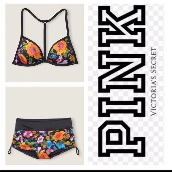 PINK BY V/S TRIANGLE TOP TWO PEICE SWIMSUIT - Picture 1 of 4